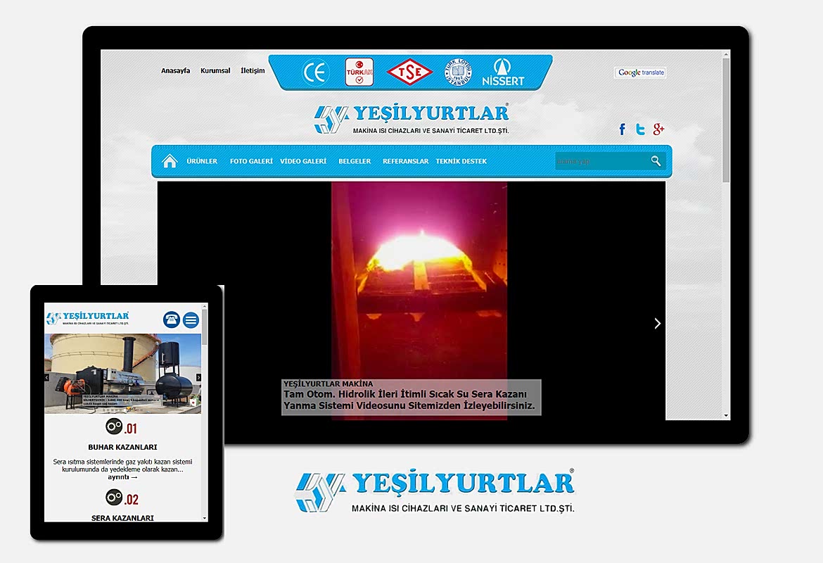 Yeşilyurtlar Makina web tasarım referansı